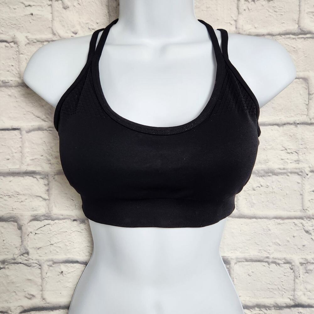 🌼Curves N Combatboots Sports Bra Size Small Black Removable Cups